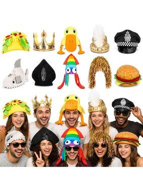 Funny Bulk Party Hats for Adults | Crazy Costume Accessories & Photo Booth Props